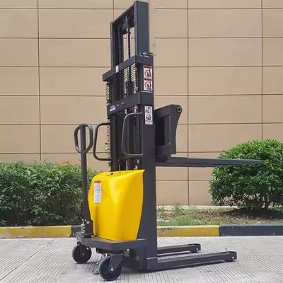 New Design Stacker 1.5T/1500Kg Walkie Semi Electric Pallet Stacker With Hydraulic Leveler Control Lifting