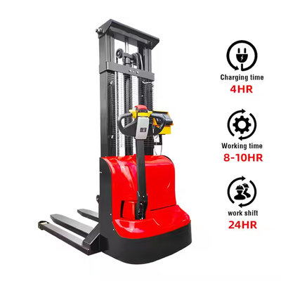 Lifting Electric Stackers Pallet Stacker 2000kg 1600mm Walking Type Electric Stacking Truck Forklift