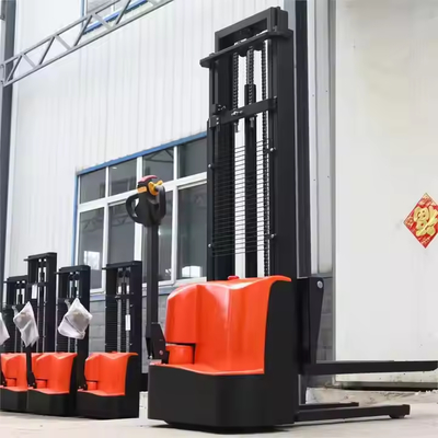 Full Electric Pallet Stacker 2000kg 3000mm Capacity Loading Hydraulic Walking Forklift With Charging Battery
