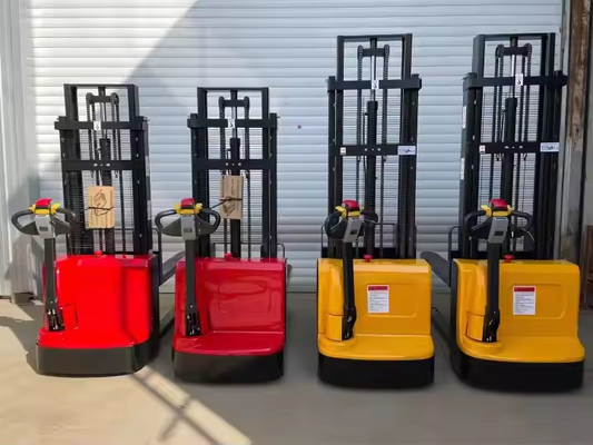 Full Electric Pallet Stacker 2000kg 3000mm Capacity Loading Hydraulic Walking Forklift With Charging Battery