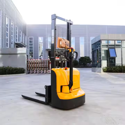 Full Electric Pallet Stacker 2000kg 3000mm Capacity Loading Hydraulic Walking Forklift With Charging Battery