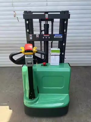 Adjustable Fork Walking Electric Stacker 2 Ton 3500mm Straddle Leg Hydraulic Pallet Lift Forklift Stacker