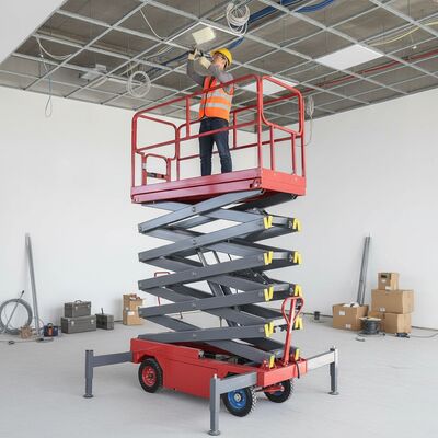 GTJZ Factory Supply 6m 8m 10m 12m 14m 16m Self Propelled Electric Scissor Lift Aerial Work Platform 500kg Capacity