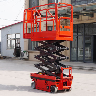 Warehouse Self Propelled Hydraulic Scissor Lift 10m 12m Electric Mobile Aerial Work Platform for Logistics Handling