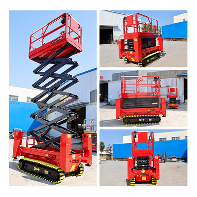 Automatic Electric Track Crawler Lifting Platform 6m 8m 10m Electric Hydraulic Self Propelled Mobile Aerial Work Scissor Lifting Platforms