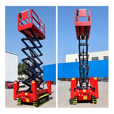 Automatic Electric Track Crawler Lifting Platform 6m 8m 10m Electric Hydraulic Self Propelled Mobile Aerial Work Scissor Lifting Platforms