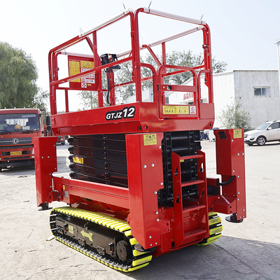 Aerial Working Hydraulic Crawler Mobile Scissor Lift Factory Price 4m 6m 8m 10m 12m Electric All Terrain Scissor Lift Platform