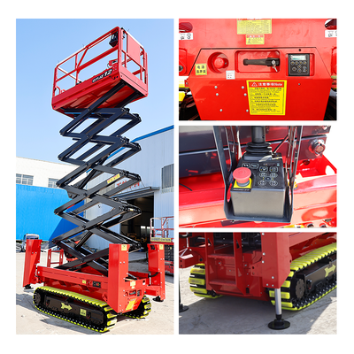 Aerial Working Hydraulic Crawler Mobile Scissor Lift Factory Price 4m 6m 8m 10m 12m Electric All Terrain Scissor Lift Platform