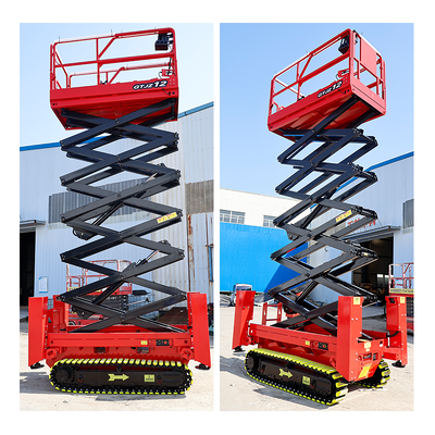 Aerial Working Hydraulic Crawler Mobile Scissor Lift Factory Price 4m 6m 8m 10m 12m Electric All Terrain Scissor Lift Platform