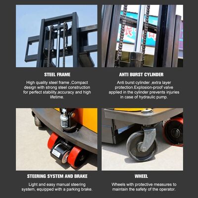 Fully Electric Hydraulic Pallet Stacker New 1.5 Ton Capacity 2.5M & 3M Lifting Warehouse Stacking Machine Electric Stackers