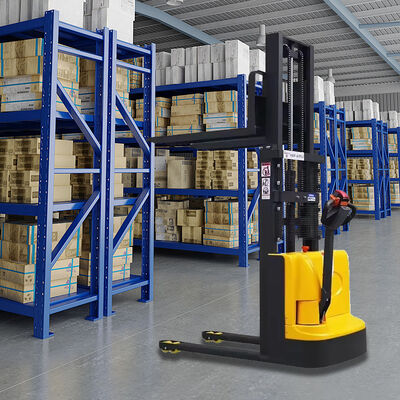 Full Electric Self Lifting Hydraulic Pallet Stacker 2000 kg New Hydraulic Forklift Standing Type Electric Pallet Stackers