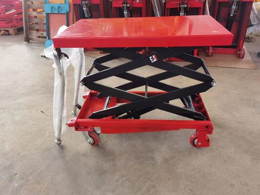 Small Manual Hydraulic Scissor Lifting Tables 300kg 1.5M Hand Hydraulic Scissor Lift Platforms Capacity Lift Table Trolley