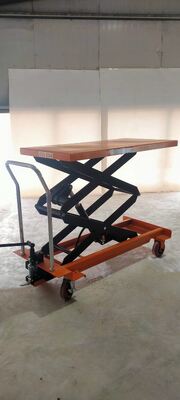 Small Manual Hydraulic Scissor Lifting Tables 300kg 1.5M Hand Hydraulic Scissor Lift Platforms Capacity Lift Table Trolley