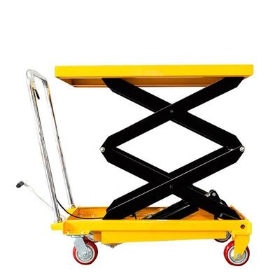 Small Manual Hydraulic Scissor Lifting Tables 300kg 1.5M Hand Hydraulic Scissor Lift Platforms Capacity Lift Table Trolley