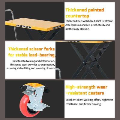 150kg 300kg 500kg Manual Hydraulic Scissor Lift Platform Trolley Best Price Foldable and Portable Hand Hydraulic Scissor Lifting Tables