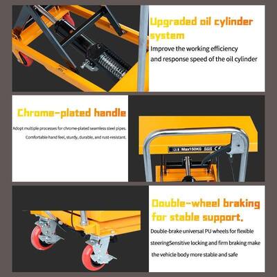 150kg 300kg 500kg Manual Hydraulic Scissor Lift Platform Trolley Best Price Foldable and Portable Hand Hydraulic Scissor Lifting Tables