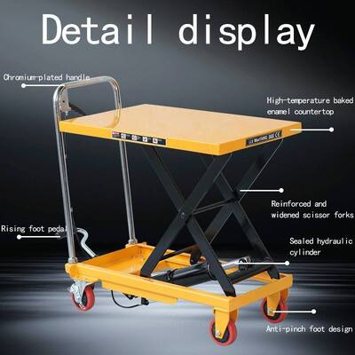 Warehouse Movable Hand Manual Scissor Lifting Platforms 500kg 800kg 1000kg 1500kg Hydraulic Hand Lift Tables Manual Lifting Tables