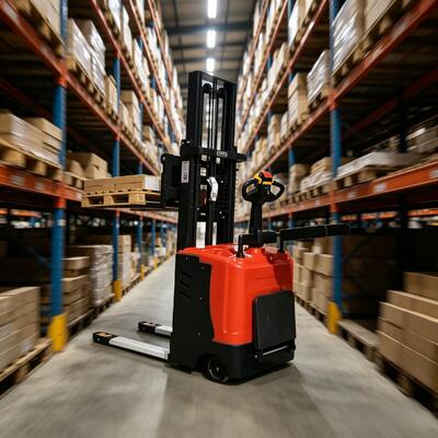 2T Double Pallet Lift Stand-on Electric Hydraulic Stacker 3m Lifting Full Electric Pallet Stacker For Factory Warehouse Cargo Handling