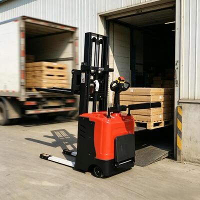 2T Double Pallet Lift Stand-on Electric Hydraulic Stacker 3m Lifting Full Electric Pallet Stacker For Factory Warehouse Cargo Handling