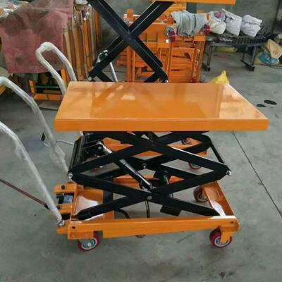 Portable 300KG 500KG Manual Hydraulic Scissor Lift Platform Flatbed Trolley Mini Mobile Steel Material Shopping Storage Use OEM