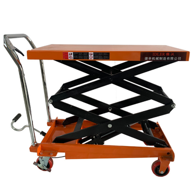 Factory Low Price Hand Lifting Platform 500kg Manual Mobile Hydraulic Scissor Lift Tables Truck 800kg