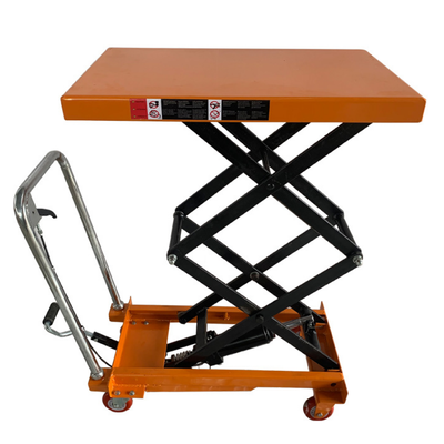 Factory Low Price Hand Lifting Platform 500kg Manual Mobile Hydraulic Scissor Lift Tables Truck 800kg