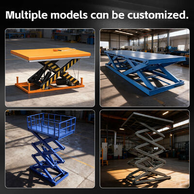 High Strength Electric Hydraulic Auto Vertical Lifting Platform 1000kg 2000kg 3000kg Scissor Lift Steel Construction Folding Legs Customizable