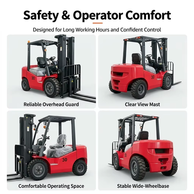 3 Ton 5 Ton Diesel Forklift CPC-30 3000kg Diesel Engine Forklift Truck 3m Lifting Height Solid Tire for Construction Warehouse