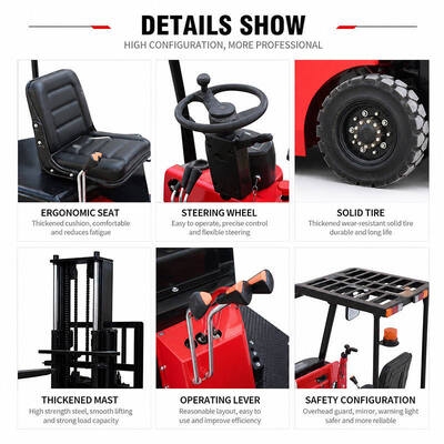 1500kg Mini Electric Forklift Lead-Acid Battery Solid Tires Electric Side Shifter-Compact Pallet Stacker for Small Warehouses
