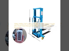 500kg 1000kg Self Loading Portable Forklift 1600mm Height Mini Small Hand Manual Semi Electric Self Load Lifting Stacker
