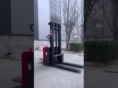 Double Lifting Standing Type Fully Electric Hydraulic Pallet Stackers Lift Forklifts